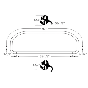 10-143W - 1955-1956 Chrysler DeSoto Rear Window Seal Gasket Weatherstrip