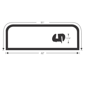 10-199W - 1955-1957 Chevy Pontiac Rear Window Seal Weatherstrip Gasket