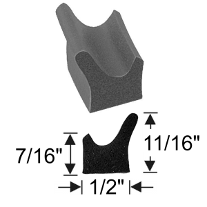 General Use Sponge Rubber Extrusion Seal - 1/2" x 11/16" - Many Applications Including Doors, Trunk, Cowl, Etc.