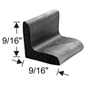 General Use Sponge Rubber Extrusion Seal - 9/16" x 9/16" - Many Applications Including Doors, Trunk, Cowl, Etc.