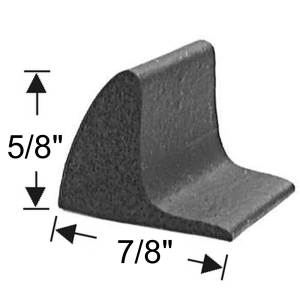 General Use Sponge Rubber Extrusion Seal - 7/8" x 5/8" - Many Applications Including Doors, Trunk, Cowl, Etc.