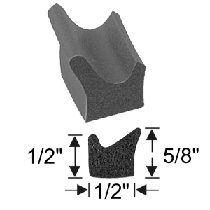General Use Sponge Rubber Extrusion Seal - 1/2" x 5/8" - FREE SAMPLE