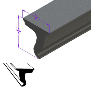 General Use Dense Rubber Extrusion Seal - 7/8" x 15/16" - FREE SAMPLE