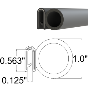 Side Bulb Seal - 1.0" Bulb - FREE SAMPLE