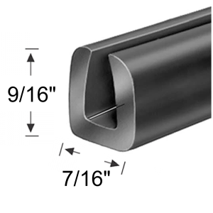 General Use Fixed Glass Seal / Glass Setting Channel - 9/16" Tall x 7/16" Wide - FREE SAMPLE