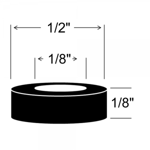 Sponge Rubber Washer - 1/8" ID X 1/2" OD X 1/8" Thick - 12 Pieces