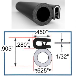 Side Bulb Seal - 0.625" Bulb - FREE SAMPLE