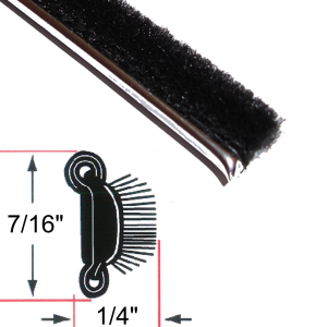 Beltline Weatherstrip - Also Called Window Sweeps, Felts or Fuzzies - Pair of 3' Strips - Inner or Outer - 7/16" Tall 1/4" Wide - Stainless Bead - FREE SAMPLE