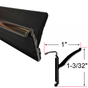 Beltline Weatherstrip - Also Called Window Sweeps, Felts or Fuzzies - Rigid - Inner or Outer - 1-3/32" Tall 1" Wide - Stainless Lip - FREE SAMPLE