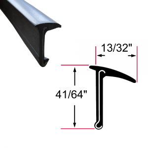 Beltline Weatherstrip - Also Called Window Sweeps, Felts or Fuzzies - Pair Of 4' Strips - Rigid - Inner or Outer - 41/64" Tall 13/32" Wide - FREE SAMPLE