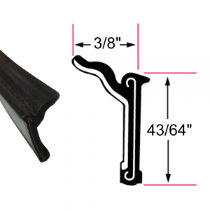 Beltline Weatherstrip / Window Sweeps / Felts / Fuzzies - Rigid - 43/64" Tall 3/8" Wide - FREE SAMPLE