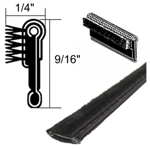 Beltline Weatherstrip - Also Called Window Sweeps, Felts or Fuzzies - Flexible - Pair of 4' Strips - Inner or Outer - 9/16" Tall 1/4" Wide - FREE SAMPLE