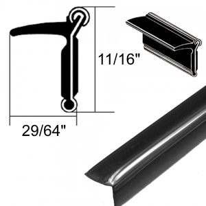Beltline Weatherstrip - Also Called Window Sweeps, Felts or Fuzzies - Rigid - Pair of 4' Strips - Inner or Outer - 11/16" Tall 29/64" Wide - FREE SAMPLE