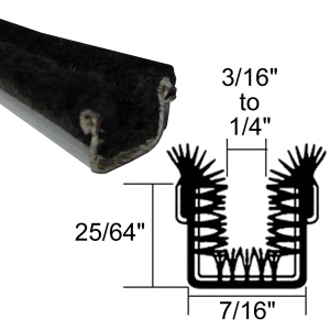 Window / Glass Run Channel - Rigid - Pair of 4' Strips - 25/64" Tall 7/16" Wide - FREE SAMPLE