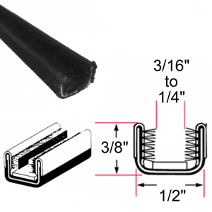 Window / Glass Run Channel - Rigid - Pair of 4' Strips - 3/8" Tall 1/2" Wide - FREE SAMPLE