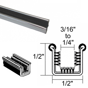Window / Glass Run Channel - Rigid - With Stainless Bead - Pair of 3' Strips - 1/2" Tall 1/2" Wide - FREE SAMPLE