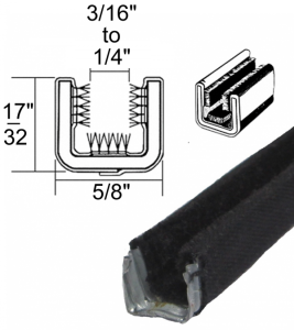 Window / Glass Run Channel - Flexible 6' Strip - 17/32" Tall 5/8" Wide - FREE SAMPLE