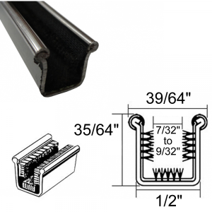 Window / Glass Run Channel - Rigid - With Stainless Bead - Pair of 4' Strips - 35/64" Tall 1/2" Wide - FREE SAMPLE