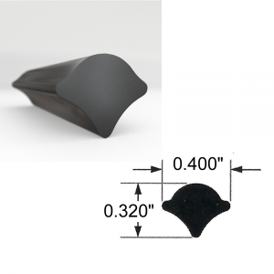 Fixed Glass Locking Strip - Black - 0.400" x 0.320" - FREE SAMPLE