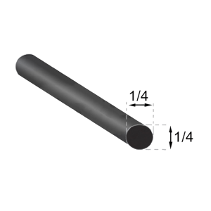 Fixed Glass Locking Strip - Black - 1/4" Diameter - 16' 7" Long - FREE SAMPLE