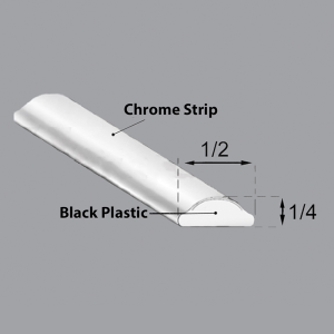 Fixed Glass Locking Strip - Chrome - 1/2" x 1/4" - 17' 1" Long - FREE SAMPLE