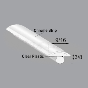 Fixed Glass Locking Strip - Chrome - 9/16" x 3/8" - 16' Long - FREE SAMPLE