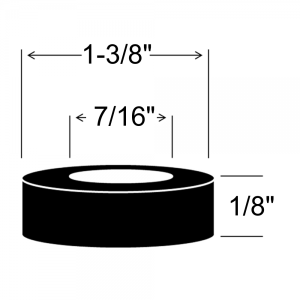 Sponge Rubber Washer - 7/16" ID X 1-3/8" OD X 1/8" Thick - 12 Pieces