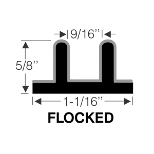 Window / Glass Run Channel - Flexible - 5/8" Tall 1-1/16" Wide