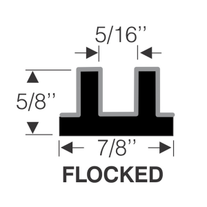 Window / Glass Run Channel - Flexible - 5/8" Tall 7/8" Wide