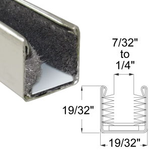 Window / Glass Run Channel - Rigid - Pair of 4' Strips - 19/32" Tall 19/32" Wide - FREE SAMPLE
