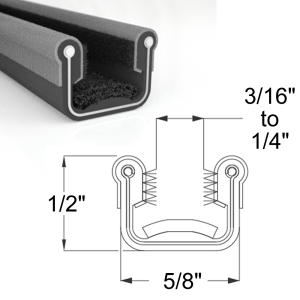 Window / Glass Run Channel - Flexible 8' Strip - 1/2" Tall 5/8" Wide - FREE SAMPLE