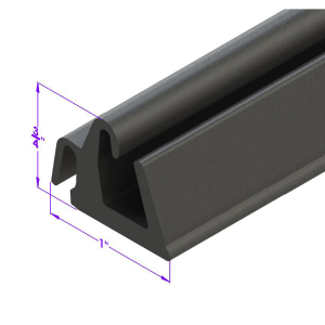 General Use Dense Rubber Extrusion Seal - 1" x 3/4" - Many Applications - Typically Roof Rail & Convertible Top - FREE SAMPLE