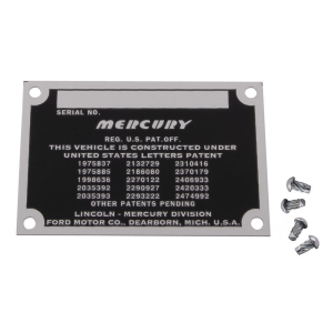Patent Data Plate