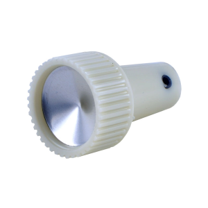 Windshield Wiper Switch Knob - White With Silver Insert