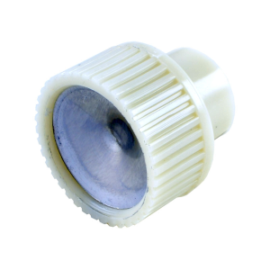 Radio Knob - White With Silver Insert