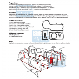 Resto Parts - Heater Box Seal Kit - Models Without AC - Image 2