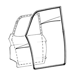 1963 and 1964 Ford and Mercury Wagon rear door seal kit placement diagram.