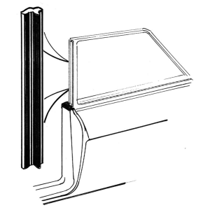 1961-1964 Ford & Mercury quarter window seal installation location.
