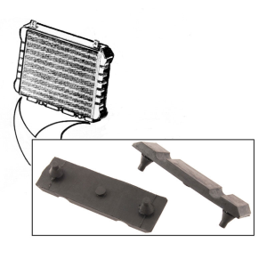 1963-68 Ford and Mercury lower radiator mounting pad installation diagram..