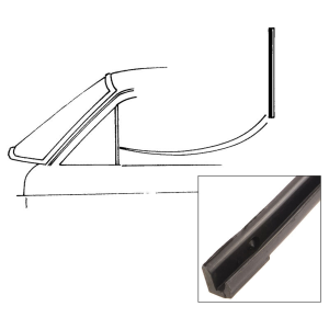 1963-1965 Ford Falcon and Mercury Comet vent window division seal kit installation diagram.