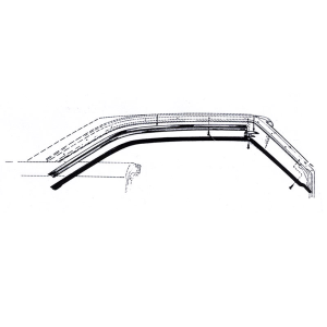 1963-1965 Ford Falcon and Mercury Comet 2 door hardtop roof rail seal kit installation location.