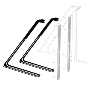 1963-65 Ford Falcon and Mercury Comet vent window seal kit installation locations.