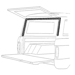 1966-68 Ford Bronco upper liftgate seal installation location.