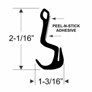 1992-2005 Chevy Astro Van & GMC Safari Van Rear Dutch Door Upper Drip Rail Seal - #12-108X.