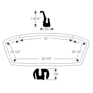 1967-68 Chrysler Dodge & Plymouth Restoration Parts Windshield Seal - 10-360W.