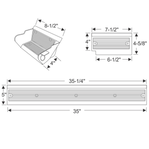 1969-72 Buick Chevy Oldsmobile & Pontiac Wagon Restoration Parts - Rear Bumper Step Pad Set #01-136X