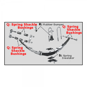1954-71 Cadillac & Oldsmobile Restoration Parts Rear Spring & Shackle Bushing - Part #07-011X.