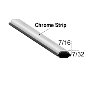 Fixed Glass Locking Strip - Chrome - 7/16" x 7/32" - Per Foot - FREE SAMPLE