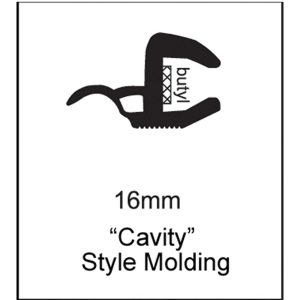 Universal Cavity Style Glass Molding - 16mm - 75' Roll - FREE SAMPLE