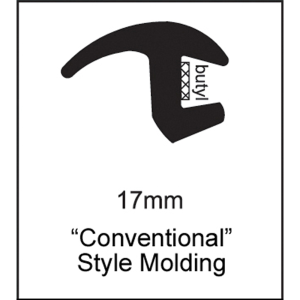 Universal Conventional Style Glass Molding - 17mm - FREE SAMPLE